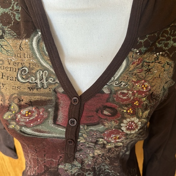 Olivia Paige Hooded Top with Sparkles, Size Medium - Picture 2 of 6